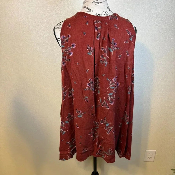 Free People Snap It Up Swing Tree Tunic Maroon Tank Top Boho Casual Size Small - Picture 5 of 8